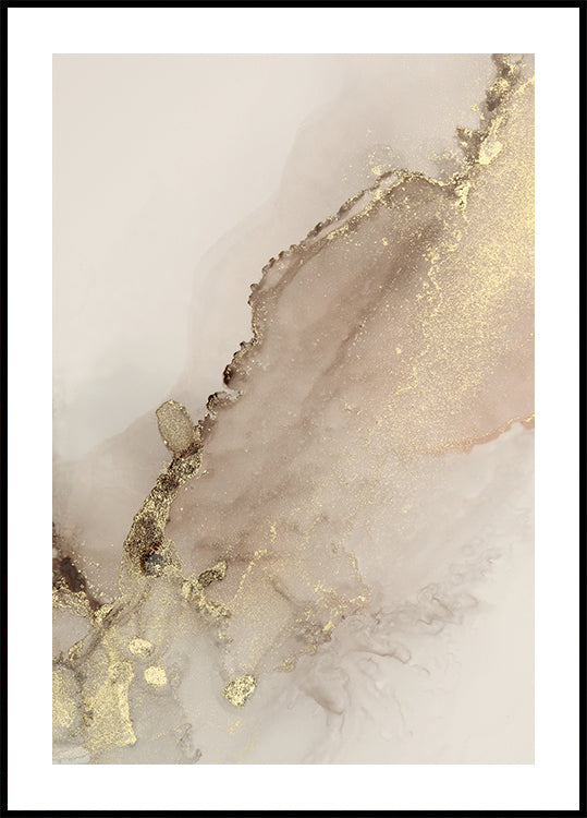 Abstraktes Goldspritzer-Poster - Posterbox.dk