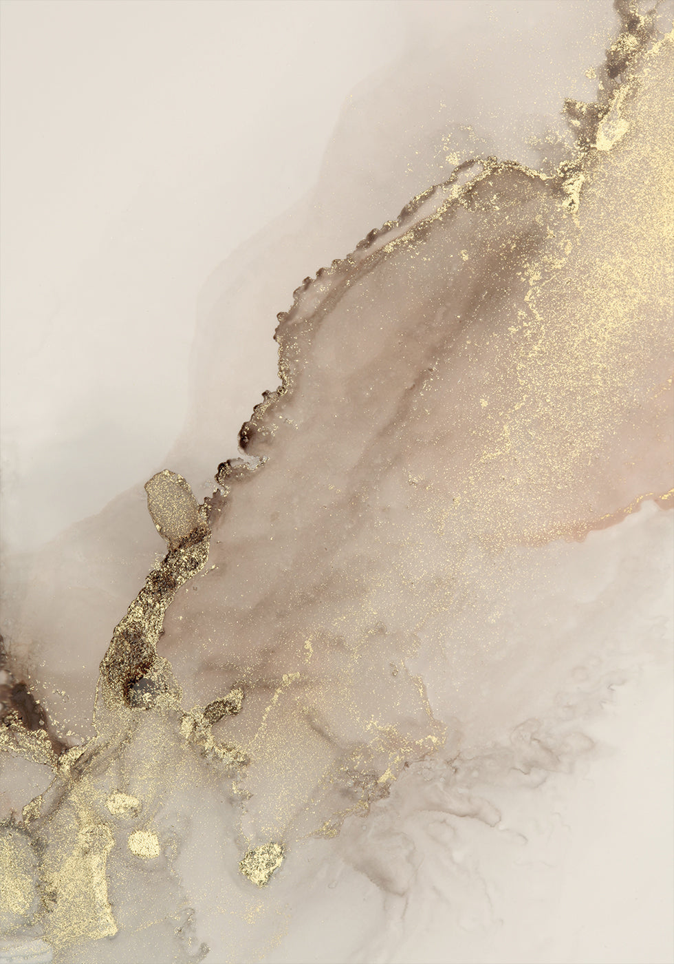 Abstraktes Goldspritzer-Poster - Posterbox.dk