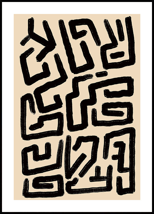 Abstract Maze Lines Plakat - Posterbox