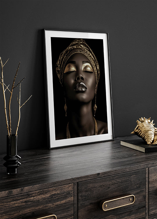 Afrikanische goldene Schönheit Poster - Posterbox.dk