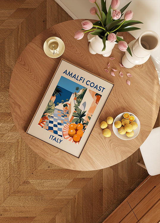 Amalfiküste-Druck, Italien-Reiseposter, Zitrusterrassenkunst, mediterranes Sommerposter - Posterbox.dk