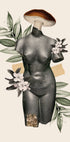 Antike weibliche Skulptur mit botanischen Elementen Poster - Posterbox.dk