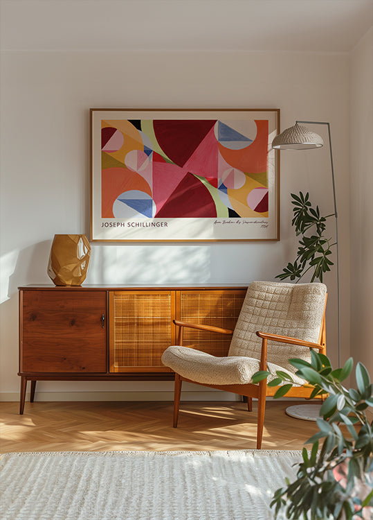 Durch Senkrechte gebrochener Bereich Geometrische abstrakte Kunst von Joseph Schillinger 1934 Poster - Posterbox.dk