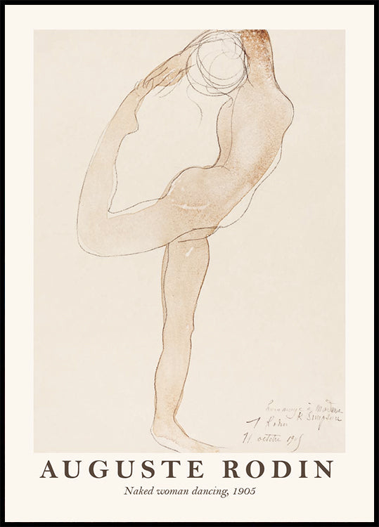 Auguste Rodin, Nackte tanzende Frau Poster - Posterbox.dk