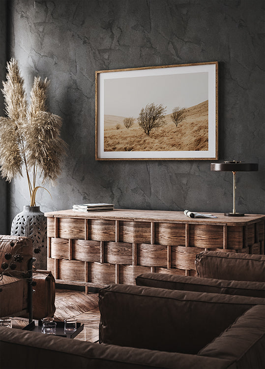 Herbstliches Grasfeld und Bäume Poster - Posterbox.dk