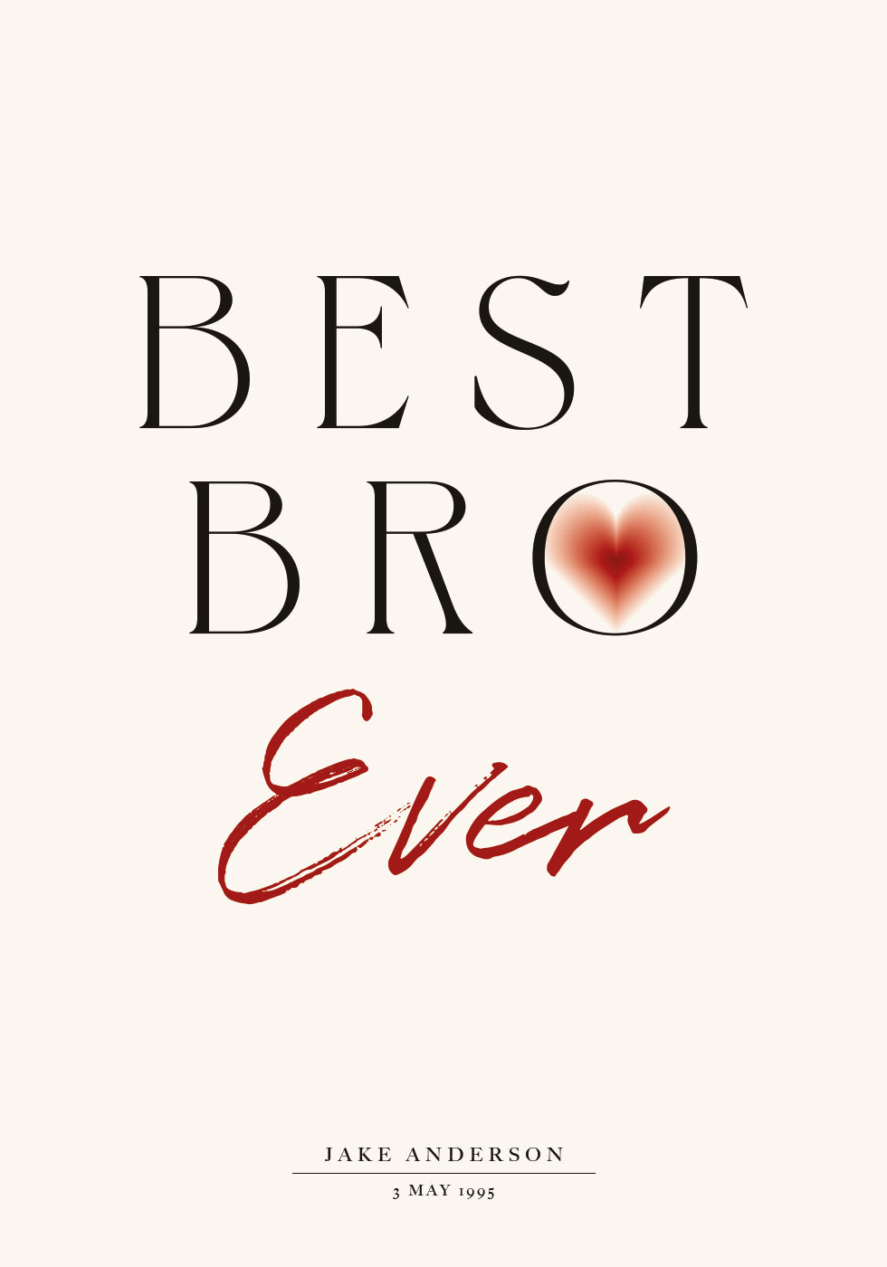Personalisiertes Poster „Bester Bro aller Zeiten“ - Posterbox.dk