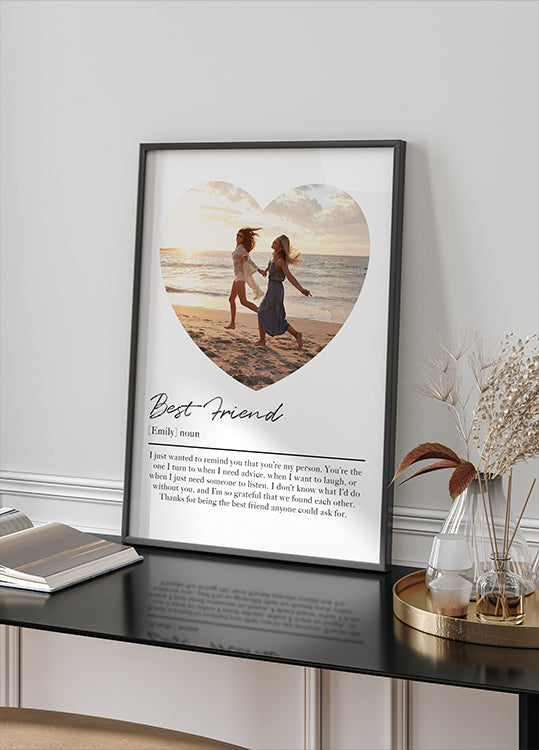 Beste Freundin, personalisiertes Foto- und Nachrichtenposter - Posterbox.dk