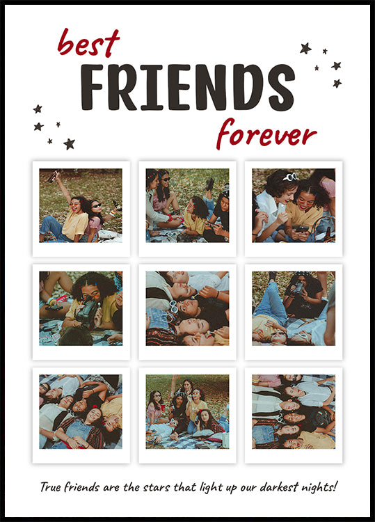 Best Friends Forever Personalized Photo Collage Plakat - Posterbox