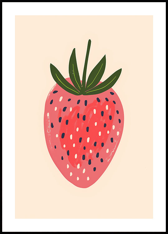 Big Happy Strawberry Poster - Posterbox.dk