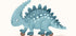 Blauer Dinosaurier auf Rädern Poster - Posterbox.dk