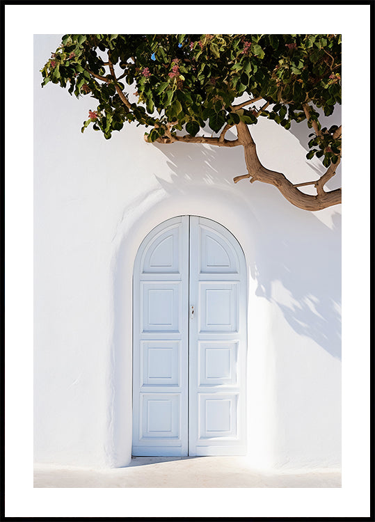 Blaue Tür, mediterrane Architektur Poster - Posterbox.dk