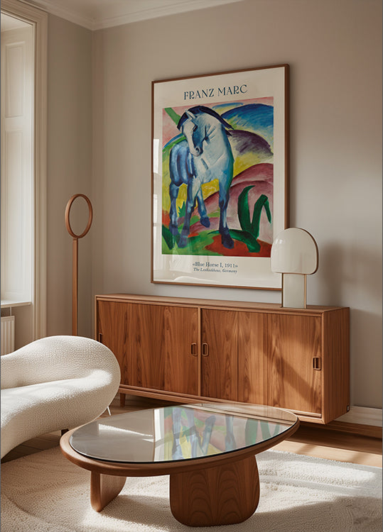 Blaues Pferd I, Franz Marc Poster - Posterbox.dk