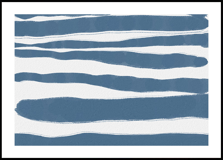 Blaue Streifen, nautisches abstraktes Muster Poster - Posterbox.dk