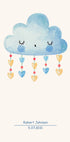 Blaue Aquarellwolke, personalisiertes Baby-Poster für Jungen – Posterbox.dk