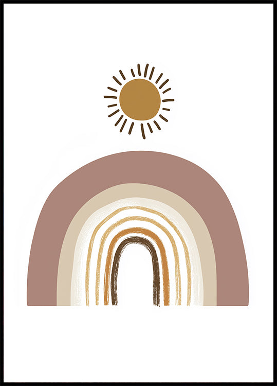 Boho-Regenbogen- und Sonnenposter - Posterbox.dk