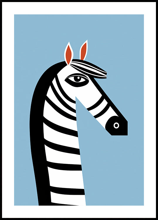 Auffälliges grafisches Zebra-Poster - Posterbox.dk