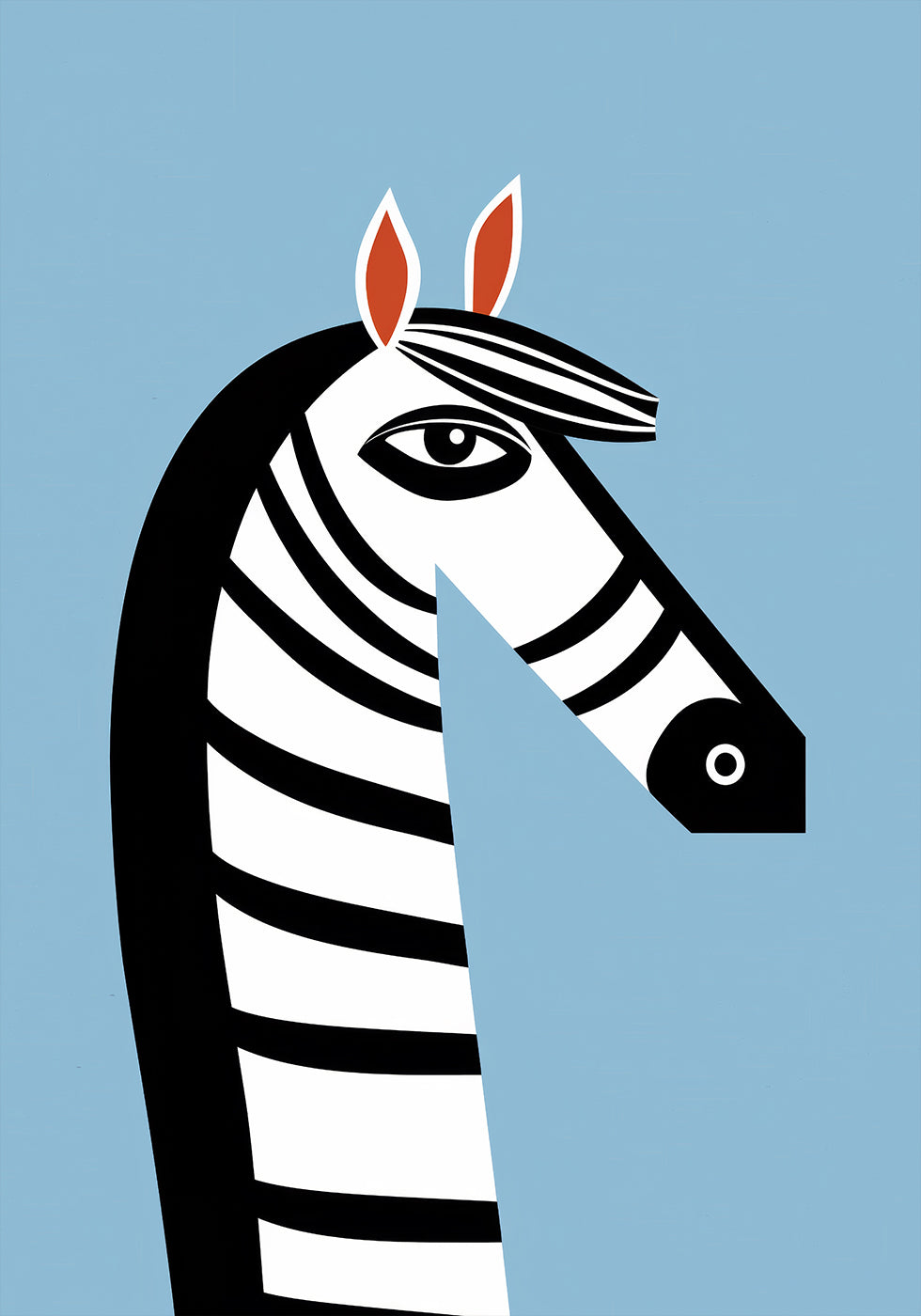 Auffälliges grafisches Zebra-Poster - Posterbox.dk