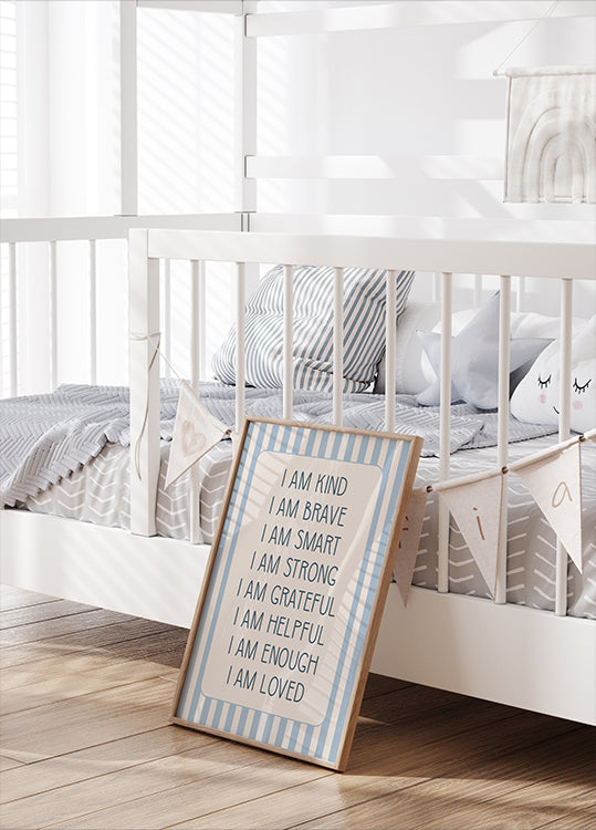 Affirmationen für Jungen, positives Selbstgesprächsposter - Posterbox.dk