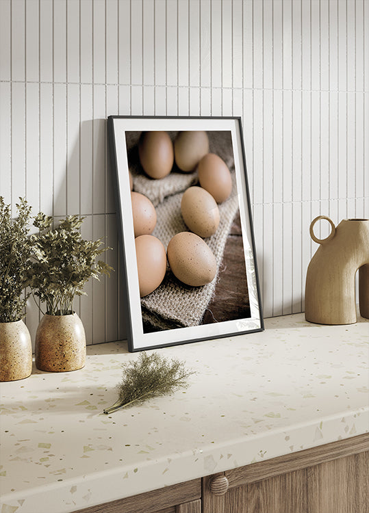 Braunes Bio-Eier-Poster - Posterbox.dk