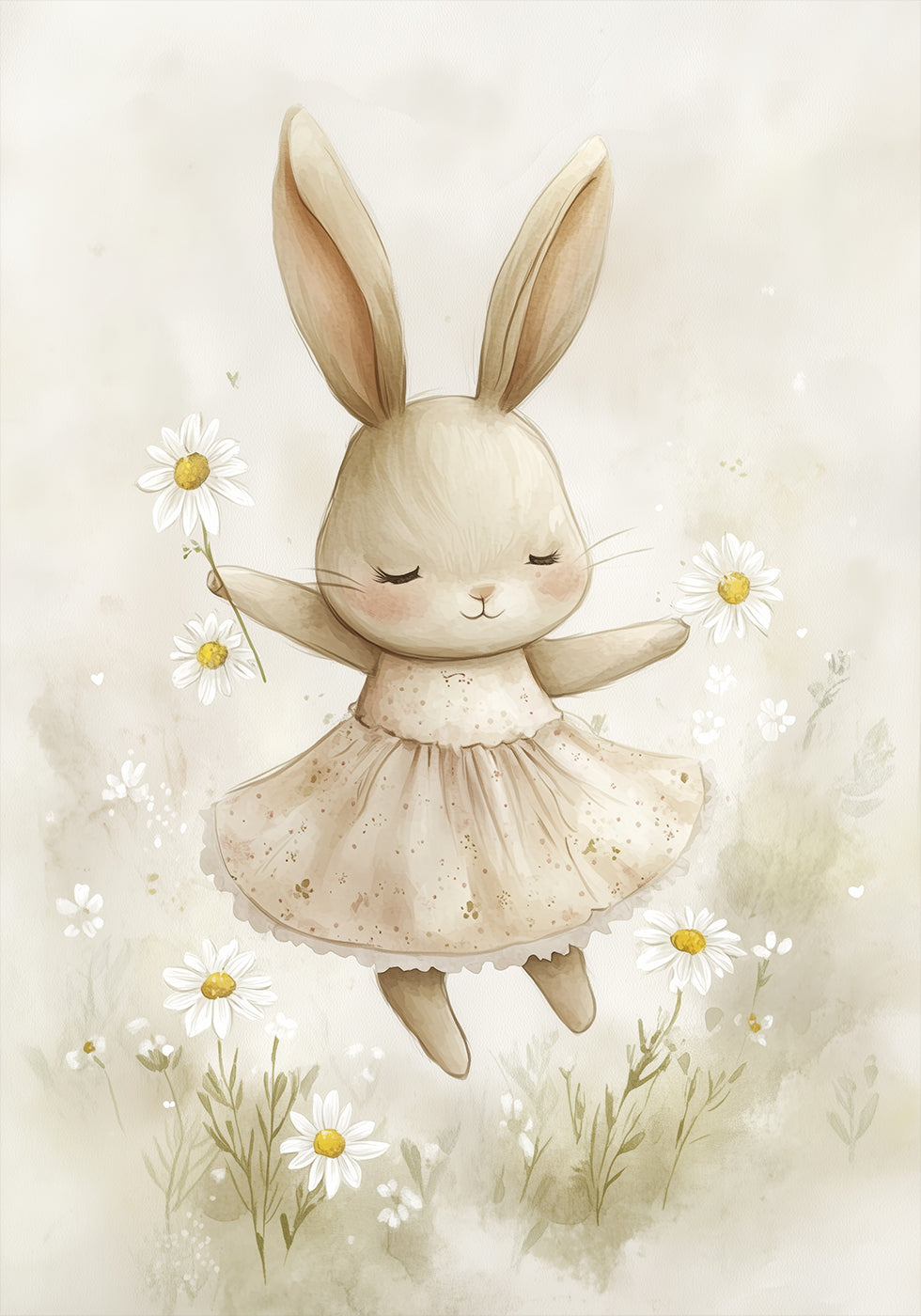 Poster Hase und Gänseblümchen - Posterbox.dk