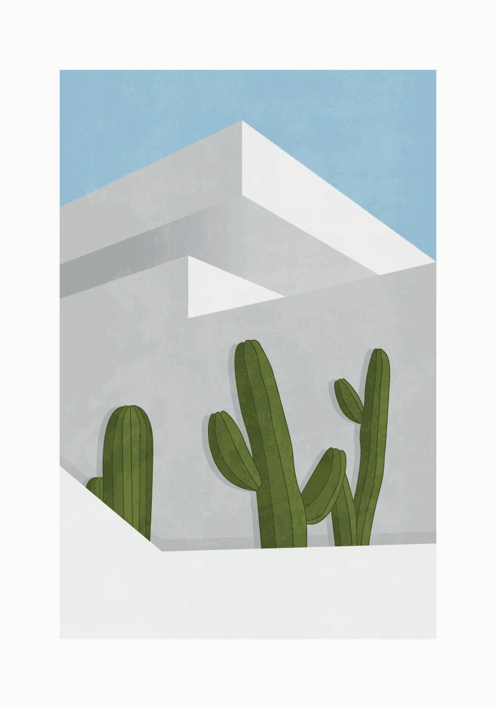 Cactus Shadows, Modern Desert Architecture Plakat - Posterbox