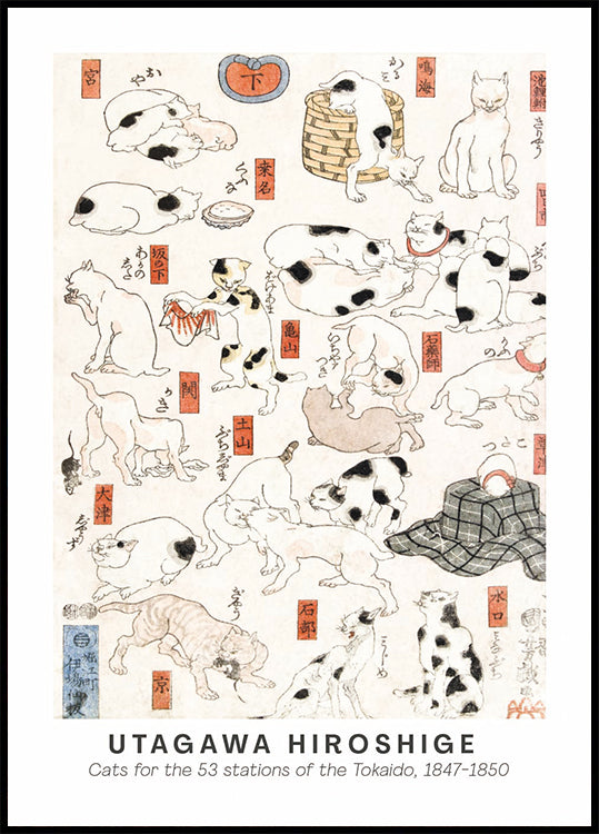Katzen des Tokaido, Hiroshige Poster - Posterbox.dk