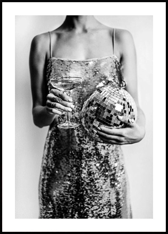 Celebration Elegance in Black & White Poster - Posterbox.dk