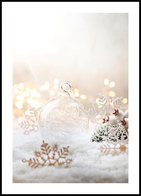 Weiße Weihnachtsdekorationen Nr. 2 Poster - Posterbox.dk