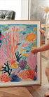 Buntes Korallenriff, tropische Fische und Meerespflanzen, Kinderposter - Posterbox.dk