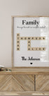 Connected Hearts, A Family Name Puzzle of Love Poster - Posterbox.dk
