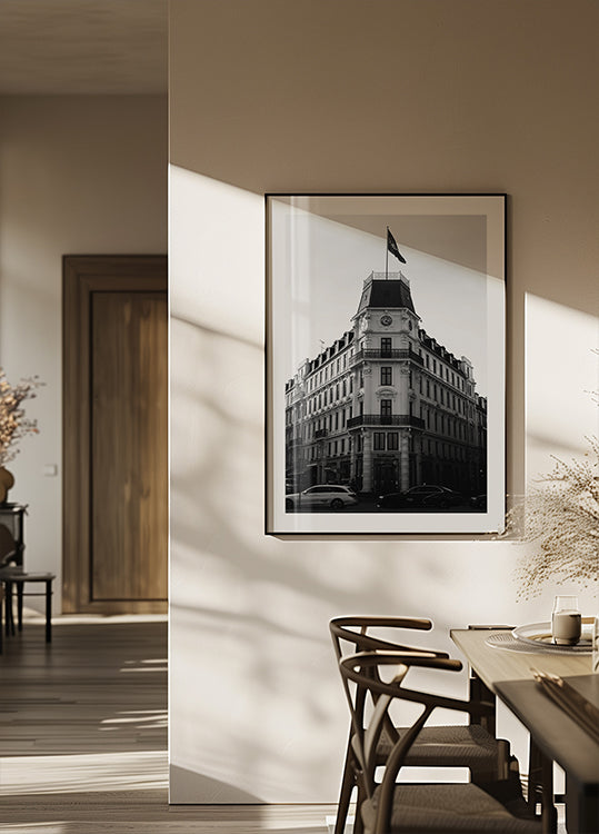 Copenhagen Historic Building Black & White Plakat - Posterbox