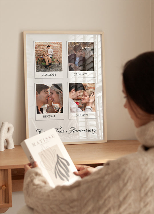 Paar-Momente-Fotocollage, 4 Poster im Polaroid-Stil - Posterbox.dk