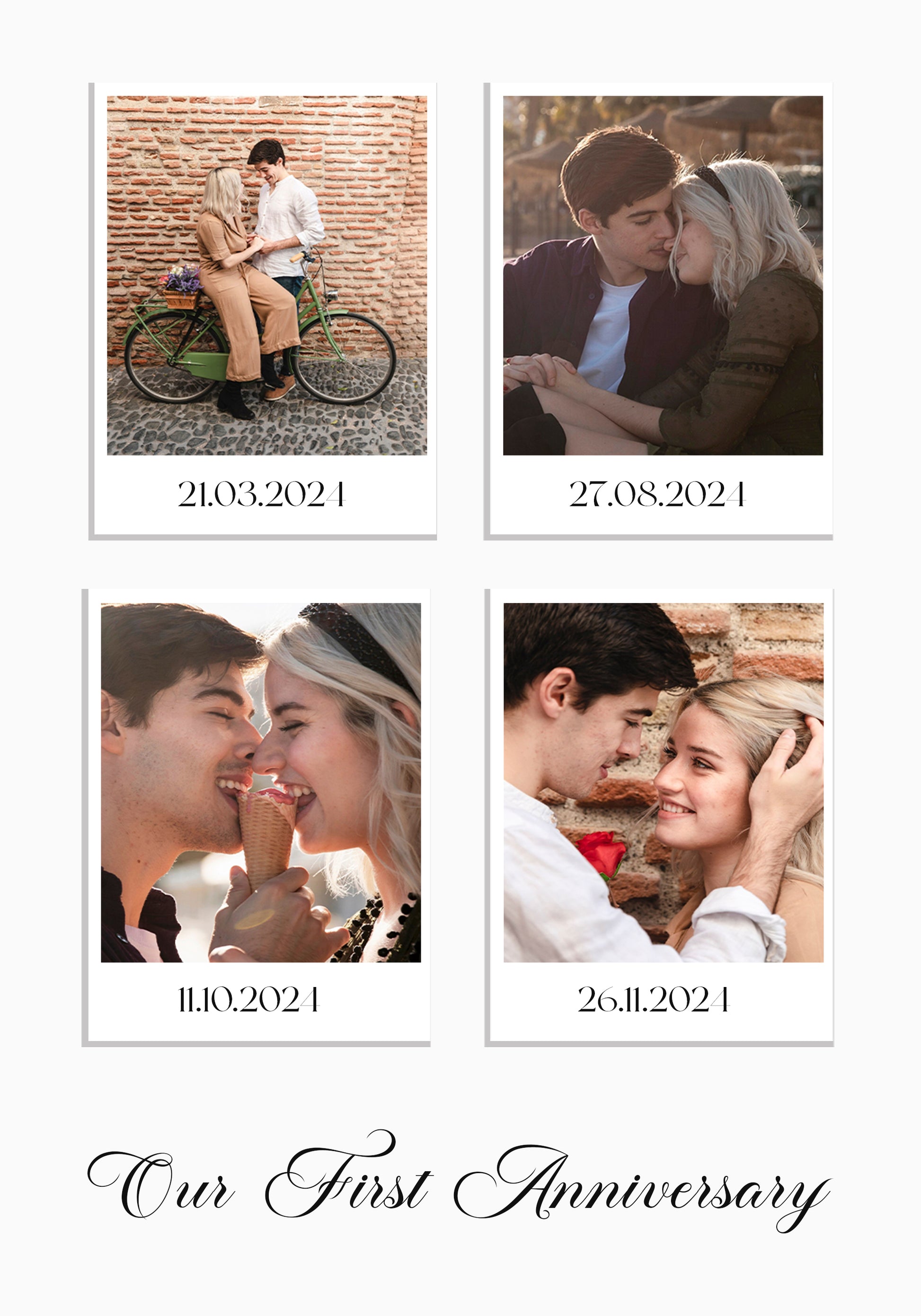 Paar-Momente-Fotocollage, 4 Poster im Polaroid-Stil - Posterbox.dk