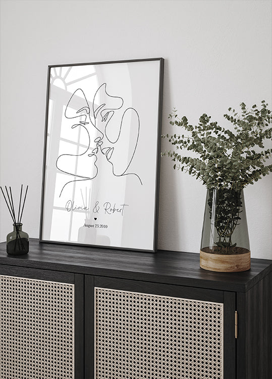 Personalisiertes Poster mit Paarnamen - Posterbox.dk
