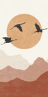 Kranichsilhouetten bei Sonnenuntergang Poster - Posterbox.dk