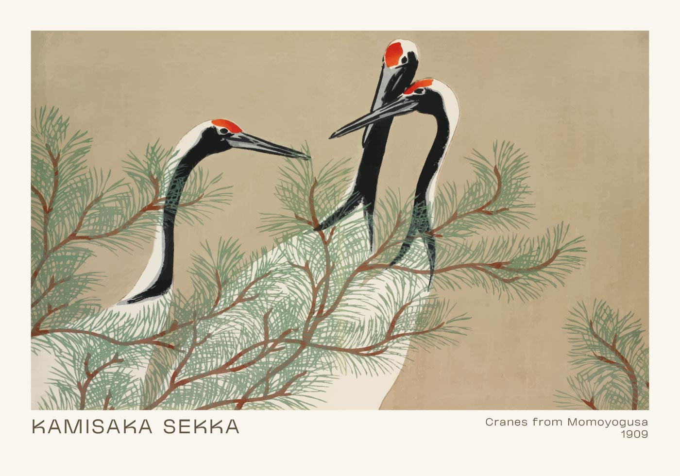 Kraniche von Kamisaka Sekka Poster - Posterbox.dk