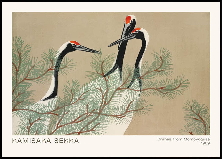 Kraniche von Kamisaka Sekka Poster - Posterbox.dk