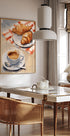 Croissants und Espresso, Café-Frühstück, Französisch-Italienisches Brunch-Poster - Posterbox.dk