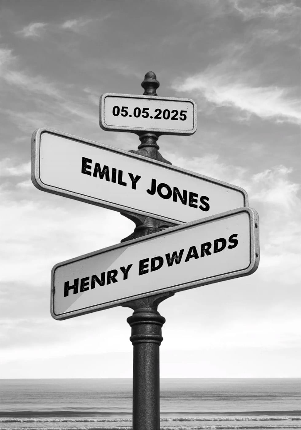 Crossroads of Love, personalisiertes Wegweiser-Poster - Posterbox.dk