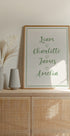 Individuelles Familiennamen-Poster - Posterbox.dk