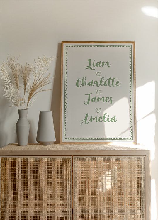 Individuelles Familiennamen-Poster - Posterbox.dk