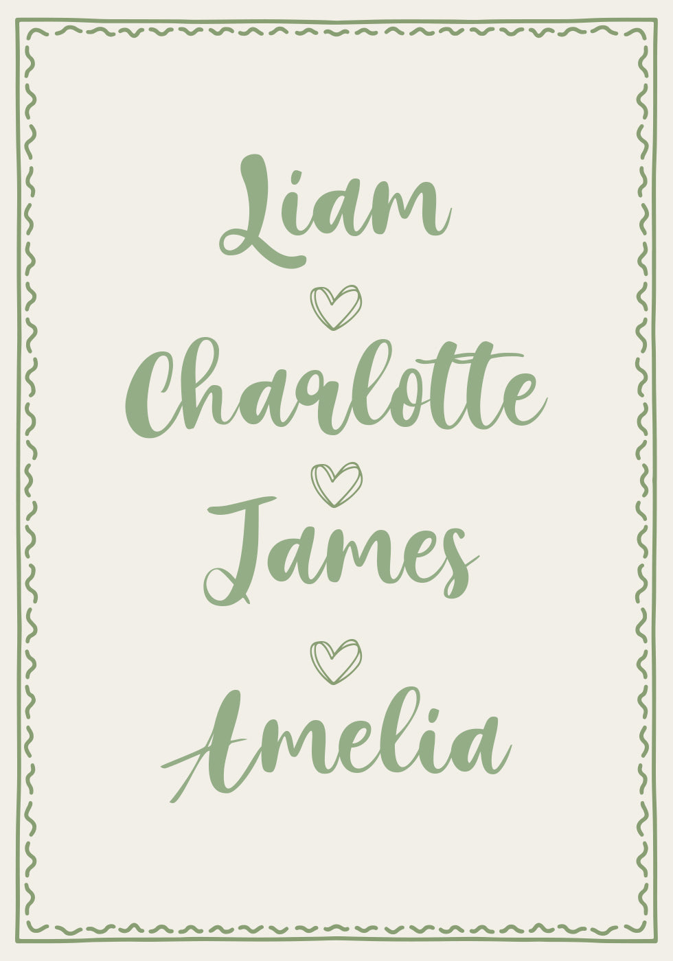Individuelles Familiennamen-Poster - Posterbox.dk