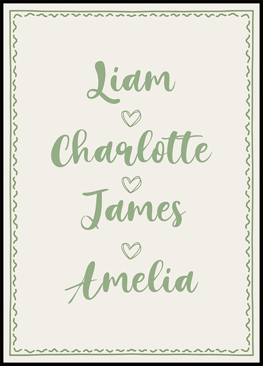 Individuelles Familiennamen-Poster - Posterbox.dk