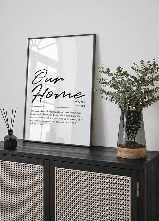 Individuelles Zuhause-Koordinaten-Poster - Posterbox.dk
