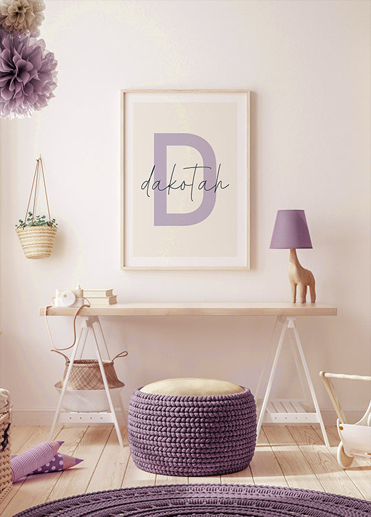Individuelles Poster mit Initialnamen - Posterbox.dk