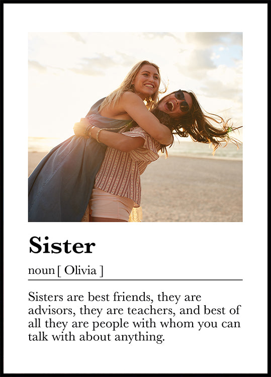 Benutzerdefiniertes Schwester-Definitions-Poster - Posterbox.dk