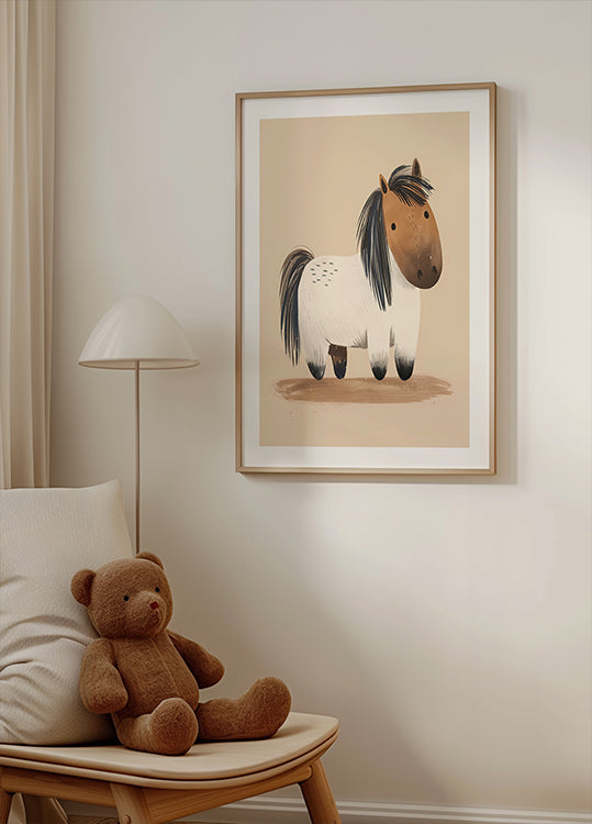 Süßes molliges Pony-Poster - Posterbox.dk