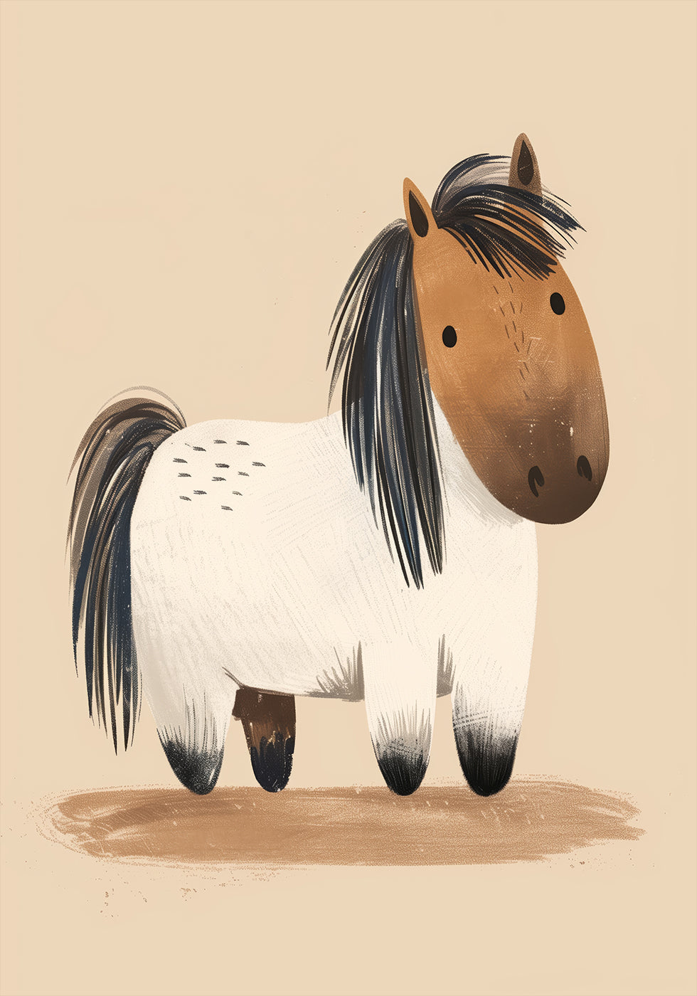 Süßes molliges Pony-Poster - Posterbox.dk