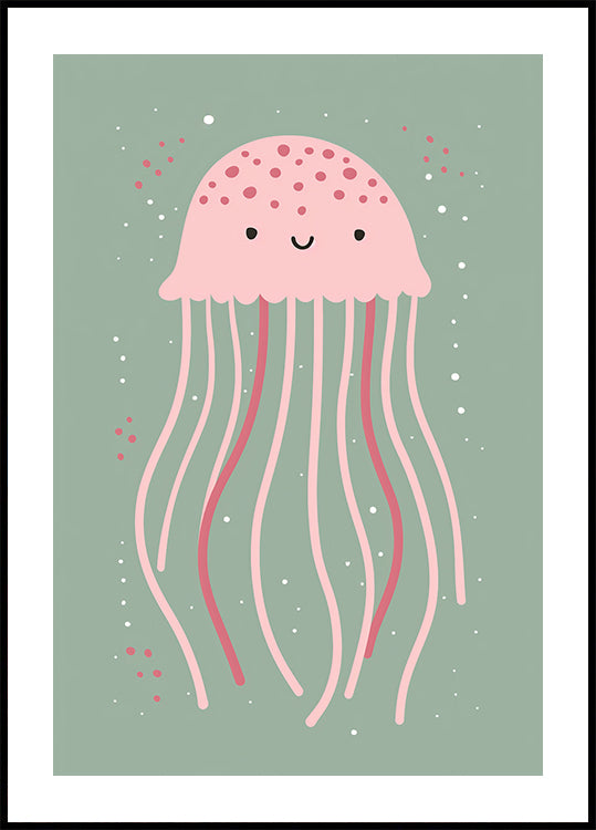 Niedliches Quallen-Illustrationsposter - Posterbox.dk