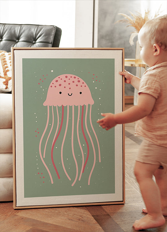 Niedliches Quallen-Illustrationsposter - Posterbox.dk